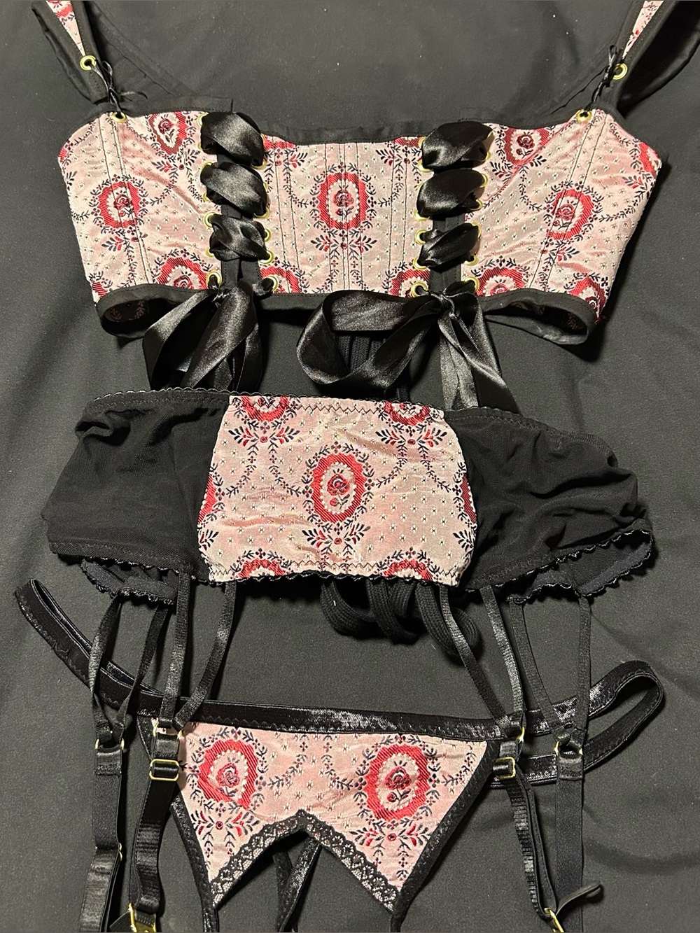 Nearer the Moon Silk 3 Piece Lingerie Set